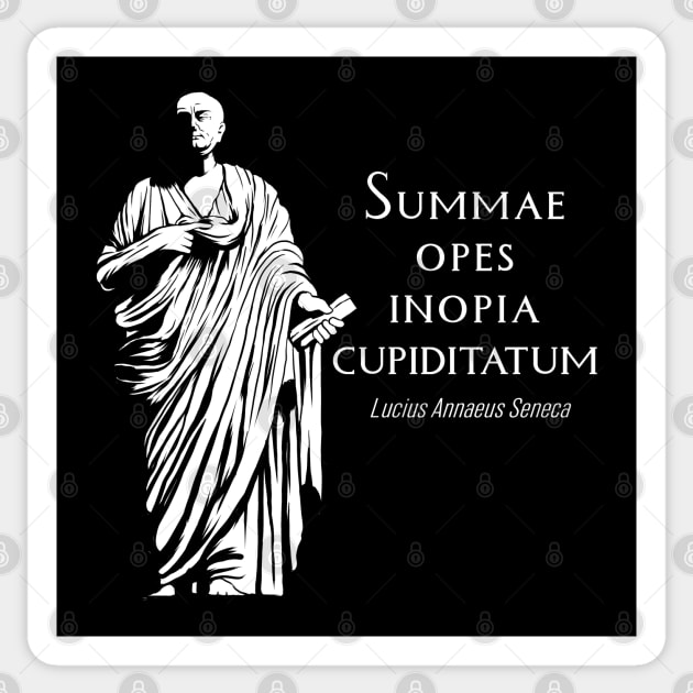 Latin - Summae Opes Inopia Cupiditatum Sticker by Modern Medieval Design